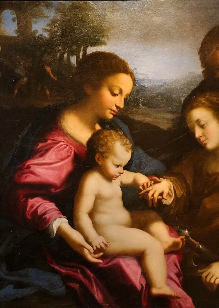 Matrimonio mistico di Santa Caterina da Siena e San sebastiano - Museo Civico di Pistoia, dettaglio 1